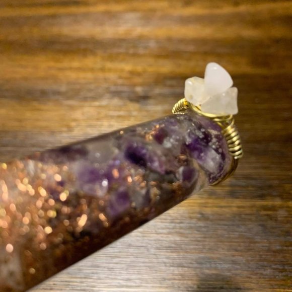 Gold Wire Wrapped Rose Quartz Ring - Picture 1 of 2